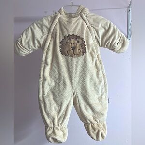 Bon Bebe Baby Bunting, Size 6-9 Months, Cream/Tan, Zipper Sides